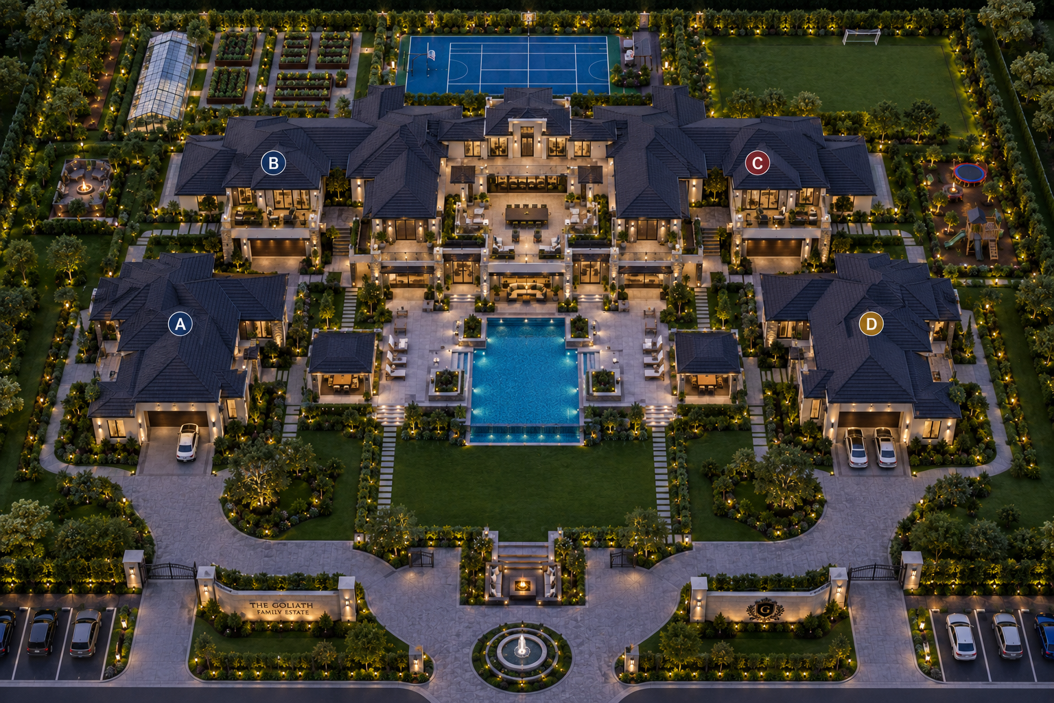Aerial view of The Goliath Family Estate